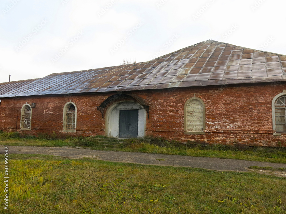 utility buildings (stables, warehouses, sheds) in the courtyard of the abandoned Olgovo estate in the Dmitrovsky district of the Moscow region utility buildings (stables, warehouses, sheds) in the courtyard of the abandoned Olgovo estate in the Dmitrovsky district of the Moscow region