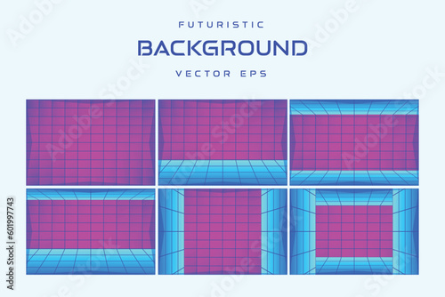 Cyber world background template design set suitable for headline, poster and many more