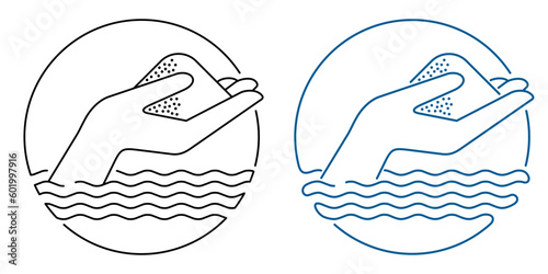 Sea salt thin line icon - ingredient saltwater