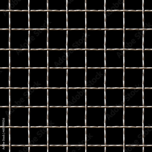 Corroded iron wire mesh seamless pattern isolated