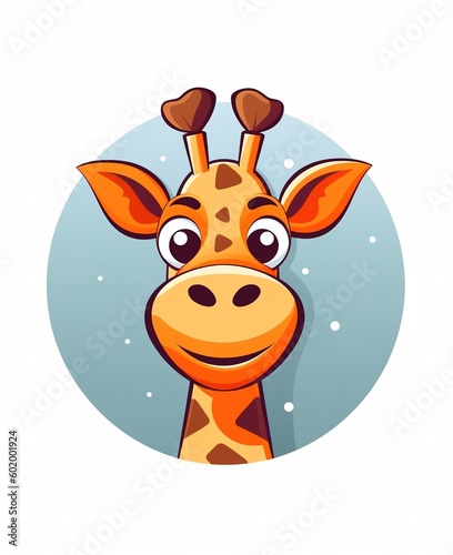 Cute giraffe cartoon illustration  Generative ai