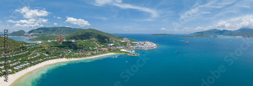 Vászonkép Drone view of Hon Tre island, Nha Trang, Vietnam