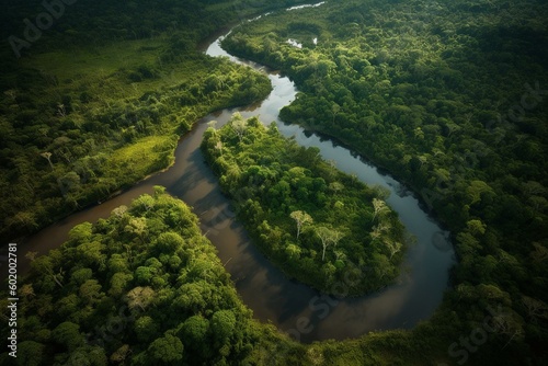 A view of the Amazon from outer space. Generative AI