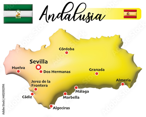 Andalusien, Fläche und Flagge (Spanien)
