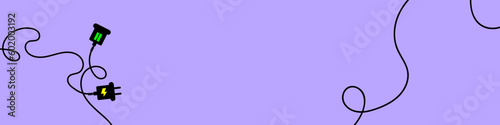 Electric socket with a plug. Connect and disconnect concept banner or background. Modern background vector illustration.