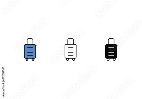 Luggage Icons in three styles vector stock illustrations.sutiable mobile apps web and ui ux photo