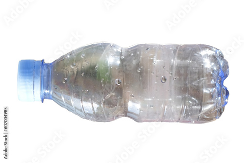 empty used trash bottle ecological environment isolated on white background. Environmental pollution