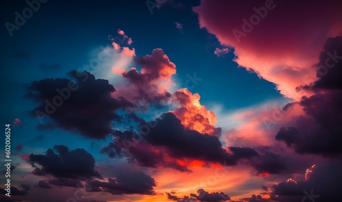 Beautiful sky with colorful clouds (Generative AI)