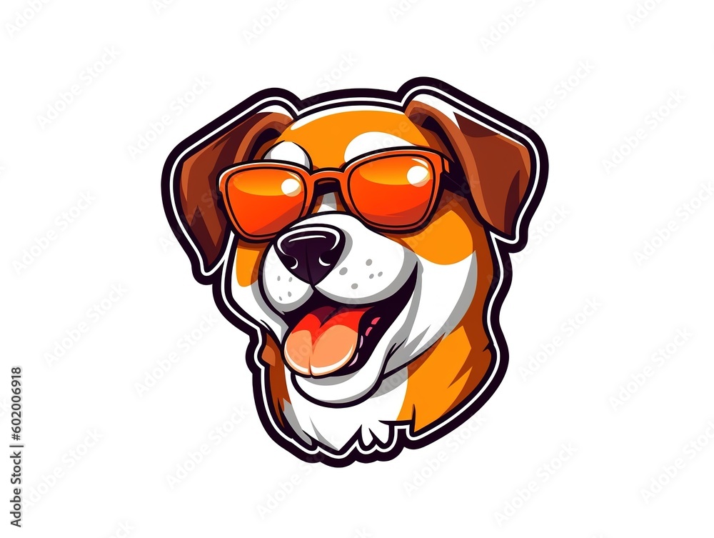 A dog head illustration graphic design, generative ai A dog head illustration graphic design, generative ai