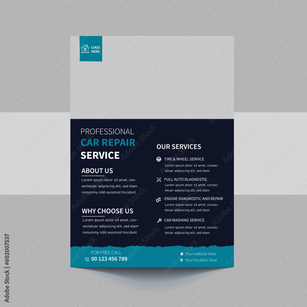 Auto Repair Flyer Template, Automobile Service flyer Auto Repair Flyer Template, Automobile Service flyer