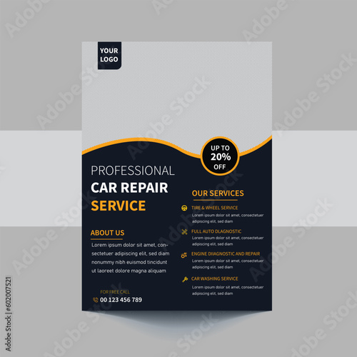 Auto Repair Flyer Template, Automobile Service flyer