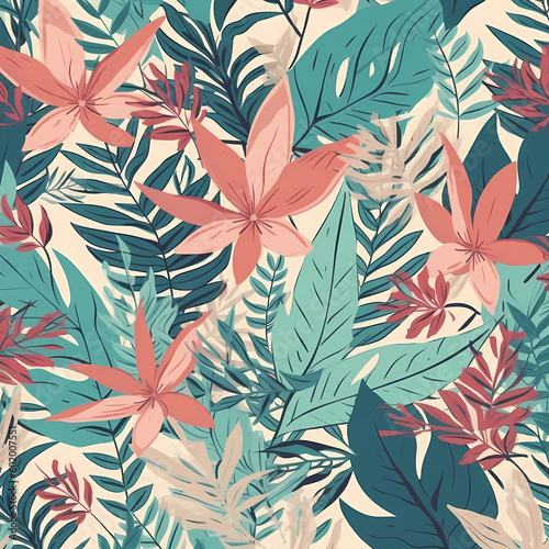 Floral Pattern Of Tropical Plant Illustration