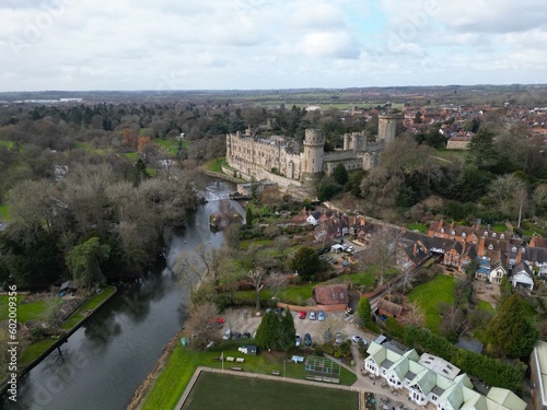 Canvastavla Warwick Castle Warwickshire UK Drone, Aerial, .