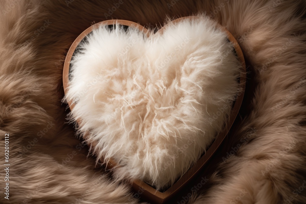 Romantic Heart-Shaped Fluffy Box on Background for Valentine's Day Decoration and Celebration with Copy Space for Gift. Generative AI illustrations. Romantic Heart-Shaped Fluffy Box on Background for Valentine's Day Decoration and Celebration with Copy Space for Gift. Generative AI illustrations.