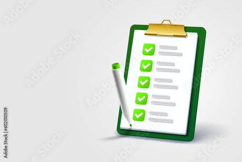 Clipboard communication, management service page, business paper. Vector illustration