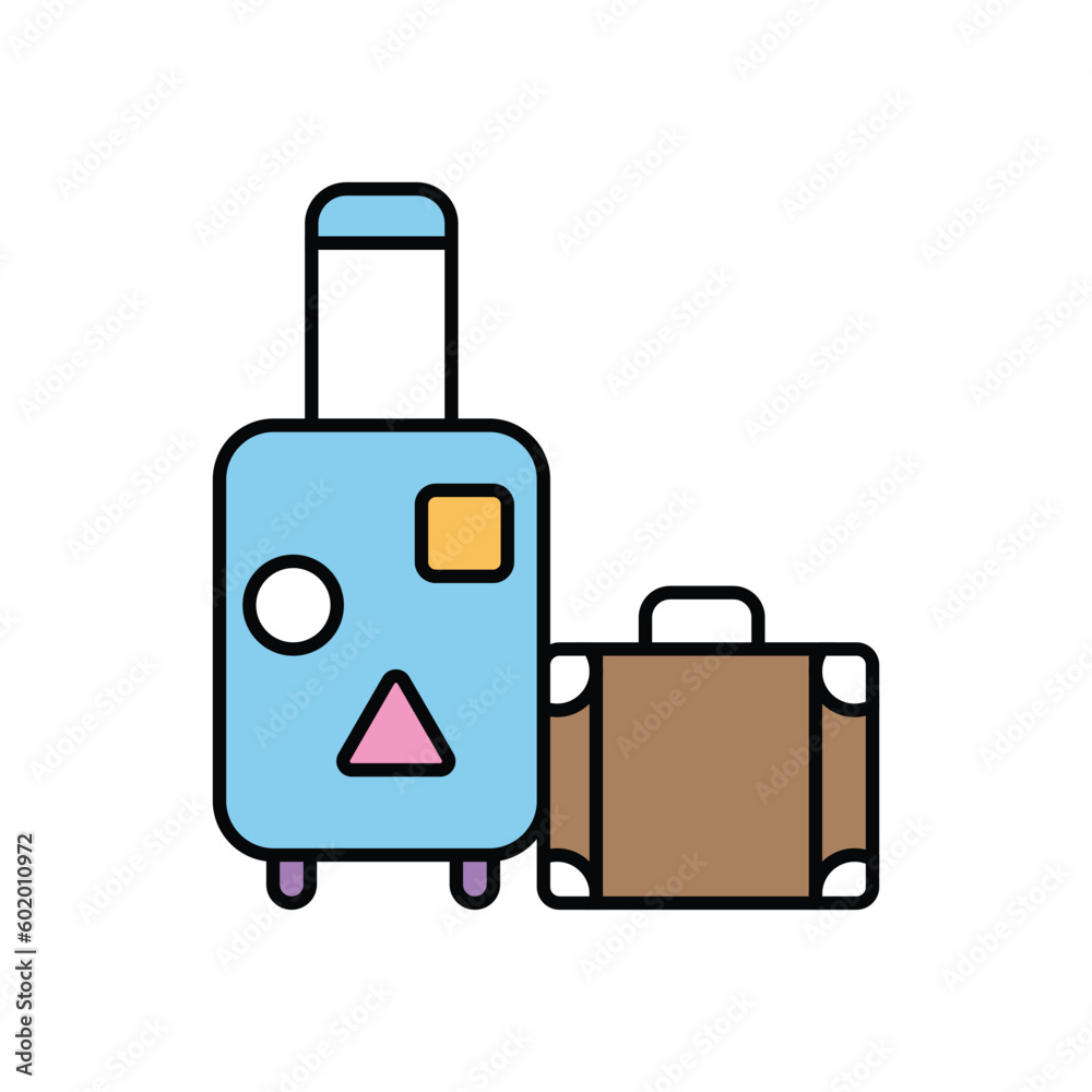 Set of two suitcases. Family suitcases. Travel suitcases. Vector Set of two suitcases. Family suitcases. Travel suitcases. Vector