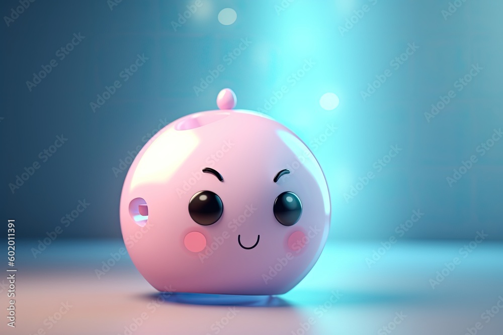 3D cute character machine at the dark gradient background. Generative AI. 3D cute character machine at the dark gradient background. Generative AI.