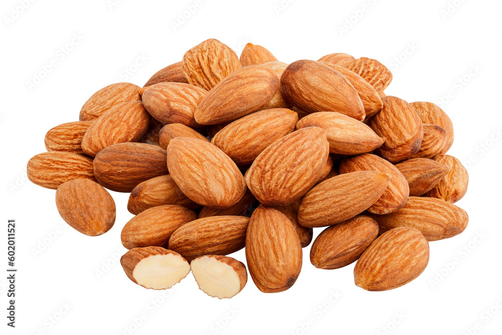 almond isolated on white background, full depth of field almond isolated on white background, full depth of field