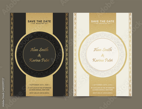 Fotografiet Elegant wedding invitation with pattern motif