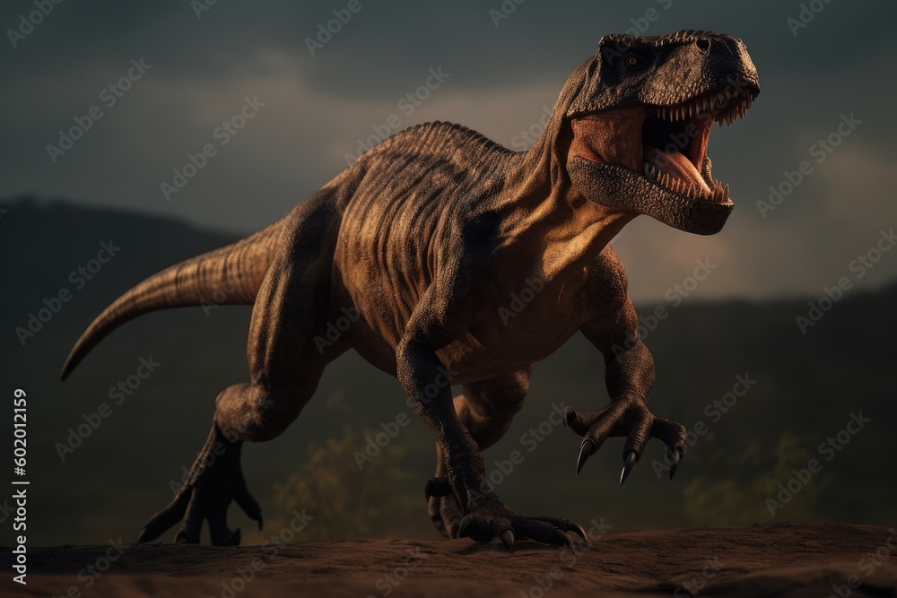 Fototapeta premium Tyrannosaurus rex 3d render. Generative AI.