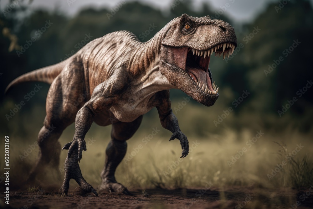 Fototapeta premium Tyrannosaurus rex 3d render. Generative AI.