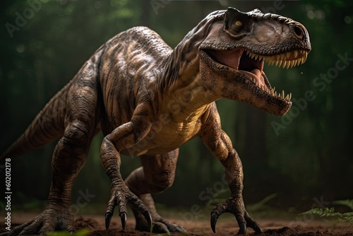Tyrannosaurus rex 3d render. Generative AI.