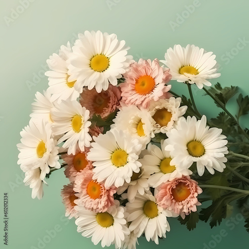 Daisies Flower Bouquet. Generative AI