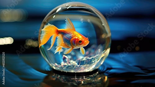 Goldfish in Water Drops