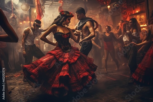 Latin American. Mexico Dance Club. Generative Ai. photo