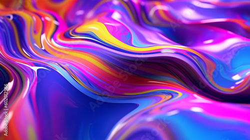 Abstract multicolor holographic coloured sweeping fluid background. A.I. generated.