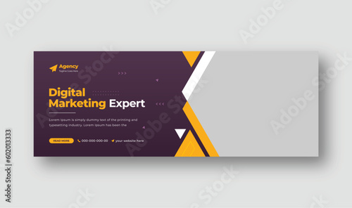 Online marketing lives webinar Facebook cover or web banner Template
