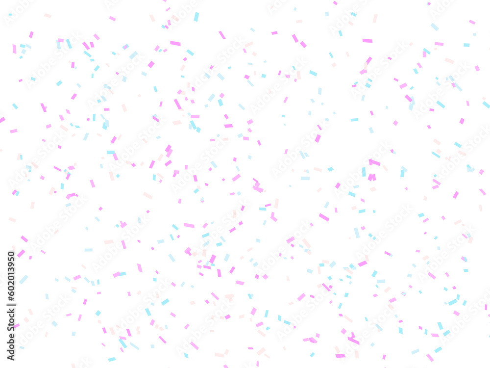 Pastel color confetti on tranparent background, confetti overlay layer. Festive backdrop for your projects.