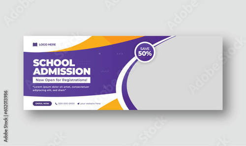 Back to school social media post, web banner, and Facebook cover template