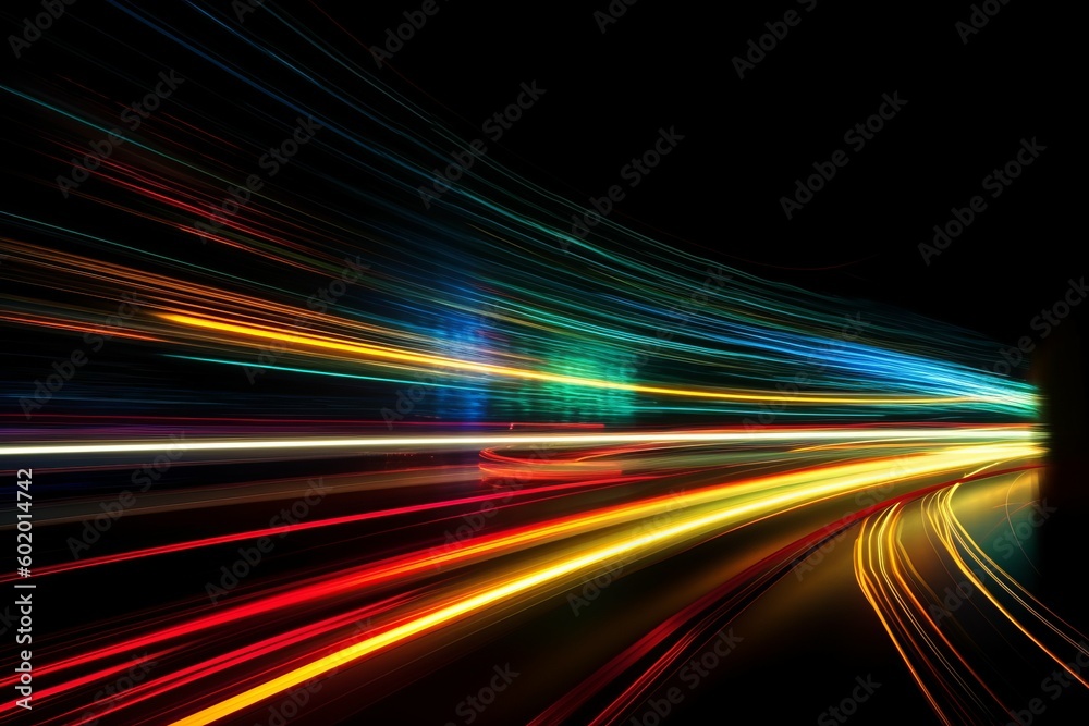 Abstract lines glowing city. Generate Ai Abstract lines glowing city. Generate Ai