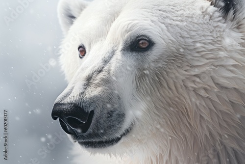 Polar bear closeup nature. Generate Ai