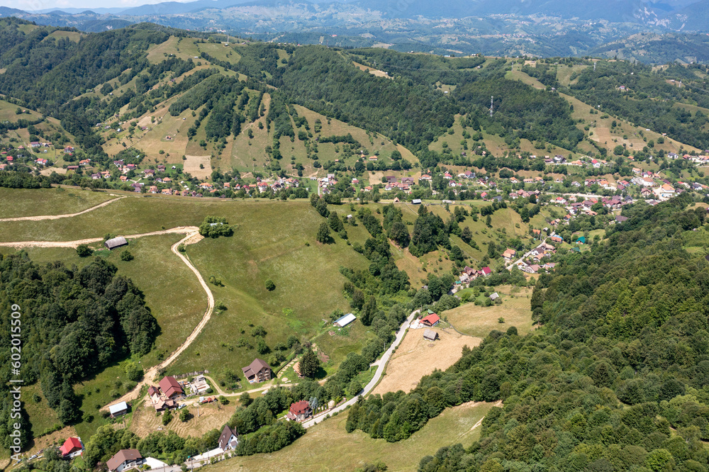 The carpathian landscape at Bran in Romania