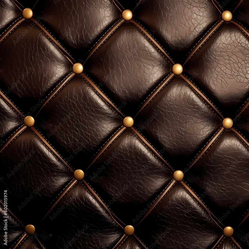 Naklejka premium Sepia Luxury Buttoned Leather