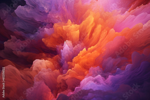swirls of turbulent orange and purple color  abstract background