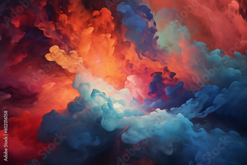 swirls of turbulent red and blue color, abstract background