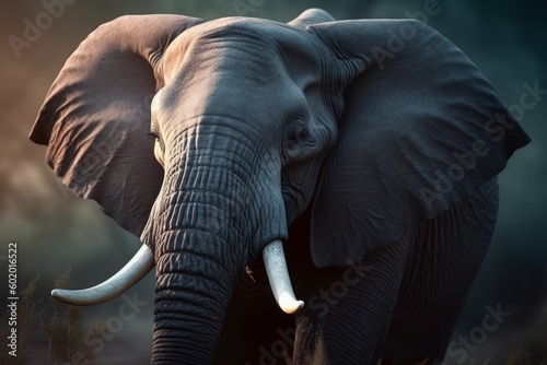Elephant closeup. Generate Ai