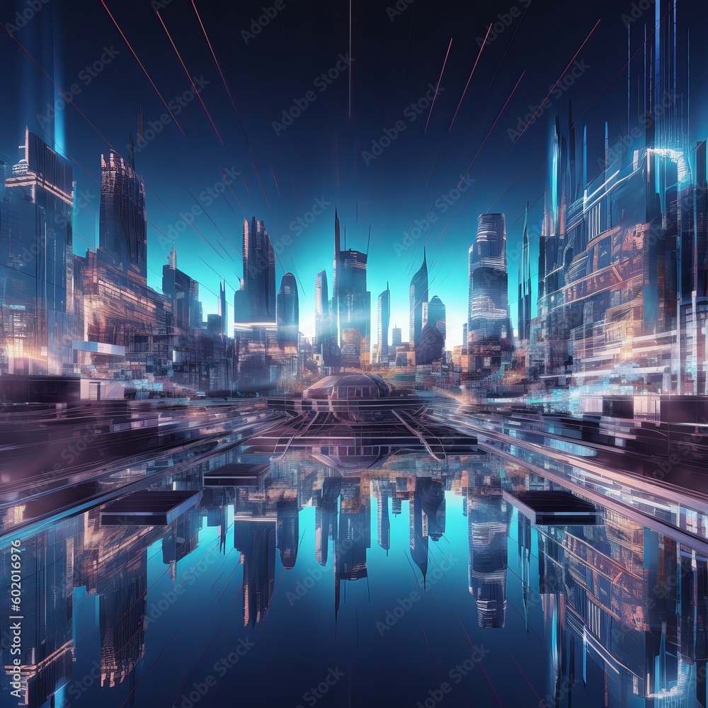 3d city of cyberspace metaverse digital landscape of futuristic background concept. 3d illustration rendering generative ai 3d city of cyberspace metaverse digital landscape of futuristic background concept. 3d illustration rendering generative ai