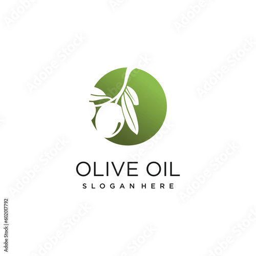 Olive logo desing idea with unique style concept