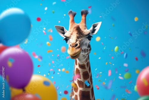 Giraffe balloon colorful party. Generate Ai © nsit0108