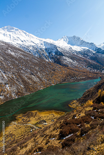 Fototapeta Naklejka Na Ścianę i Meble -  Haizi valley with Dahaizi lake near Siguniang mountain in Sichuan province, China