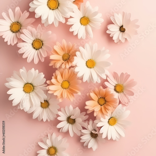 Daisies Flowers Background. Generative AI