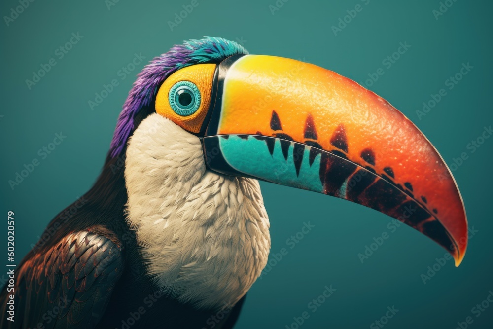 Fototapeta premium Tropical toucan. Generate Ai
