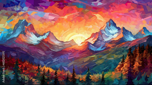 Colourful Vibrant Mountain Landscape