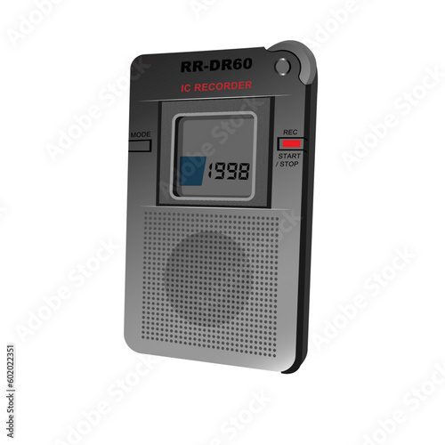 DR60 Recorder ghost hunting device vector. Occult mystery ghost hunters equipment in vector.