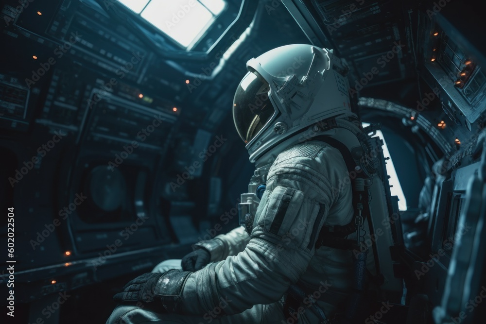 Space astronaut sitting. Generate Ai Space astronaut sitting. Generate Ai
