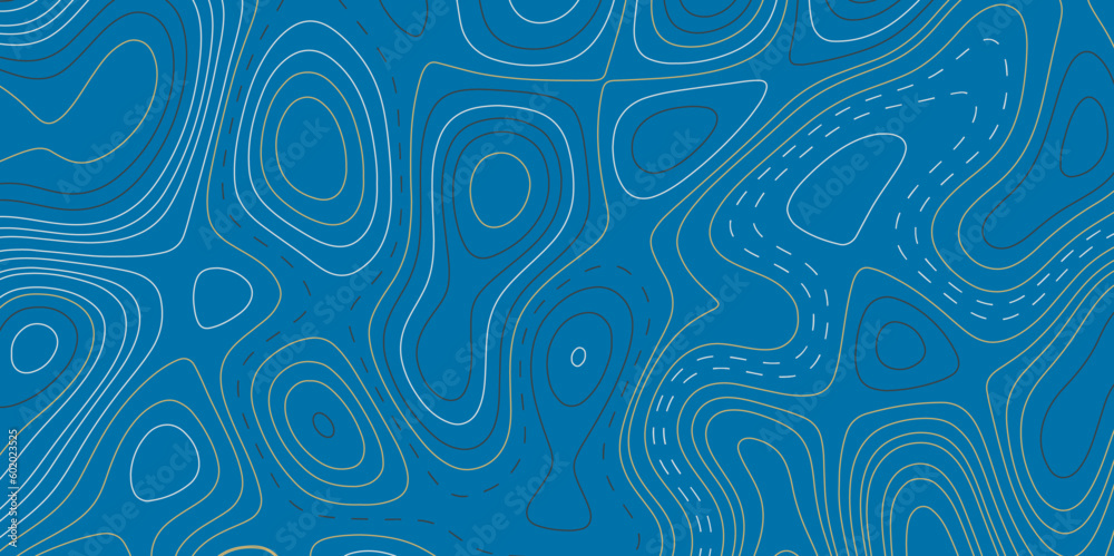 abstract blue background with  topography contour lines map